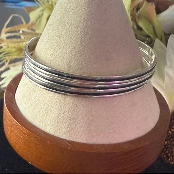 Sterling Silver 3 Bangle Bracelets - Picture 12 of 13